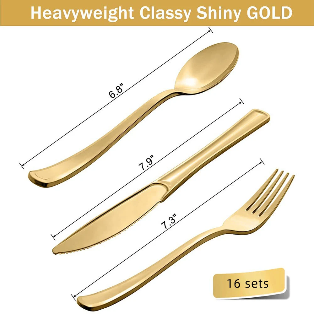 Gold Paper Plates Napkins Cups with Gold Plastic Tableware Sets