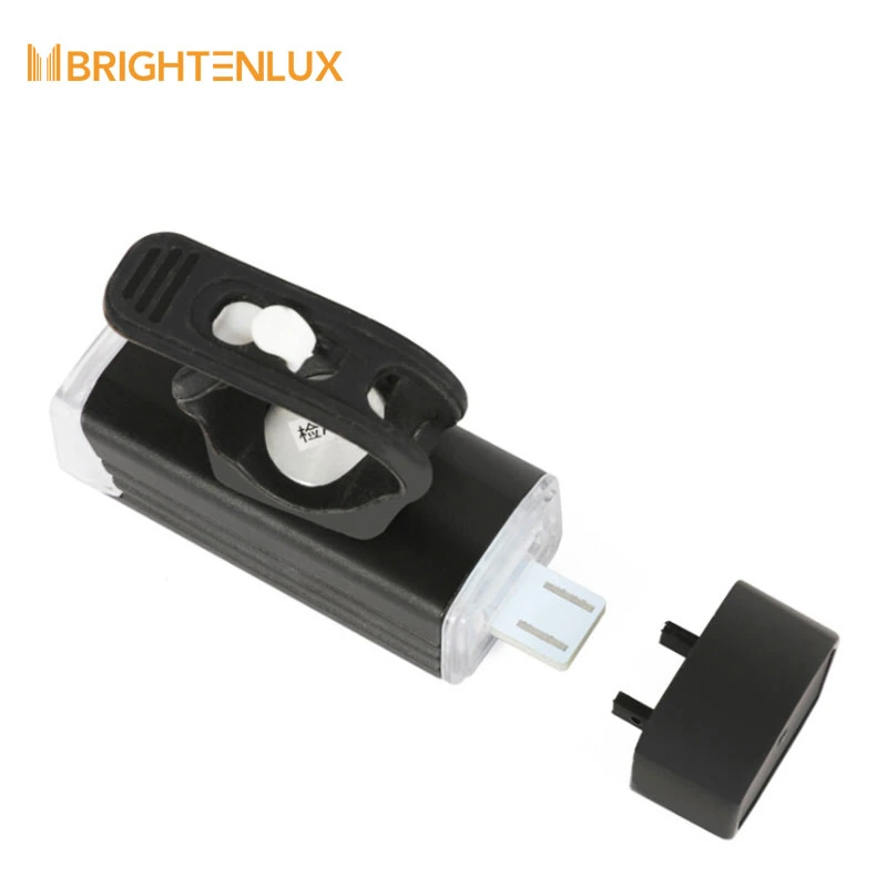 Brighenlux Mini de gran capacidad 5W LED USB reachargeable de alta mAh Batería de polímero de litio 4 modos bicicleta Luz delantera y trasera