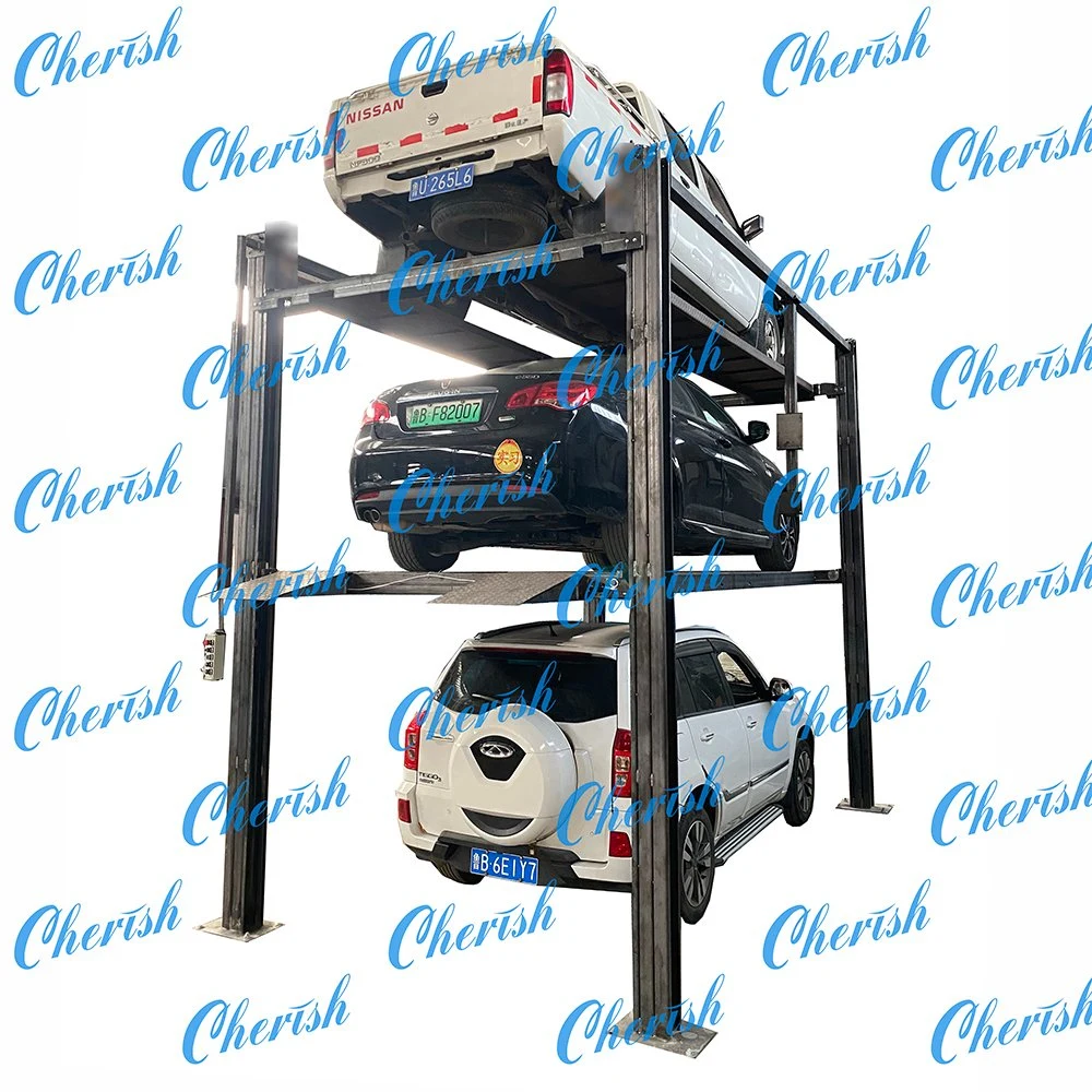 CE Certified PLC Control Hydraulic Three Car Vertical Stack Parking Lifter