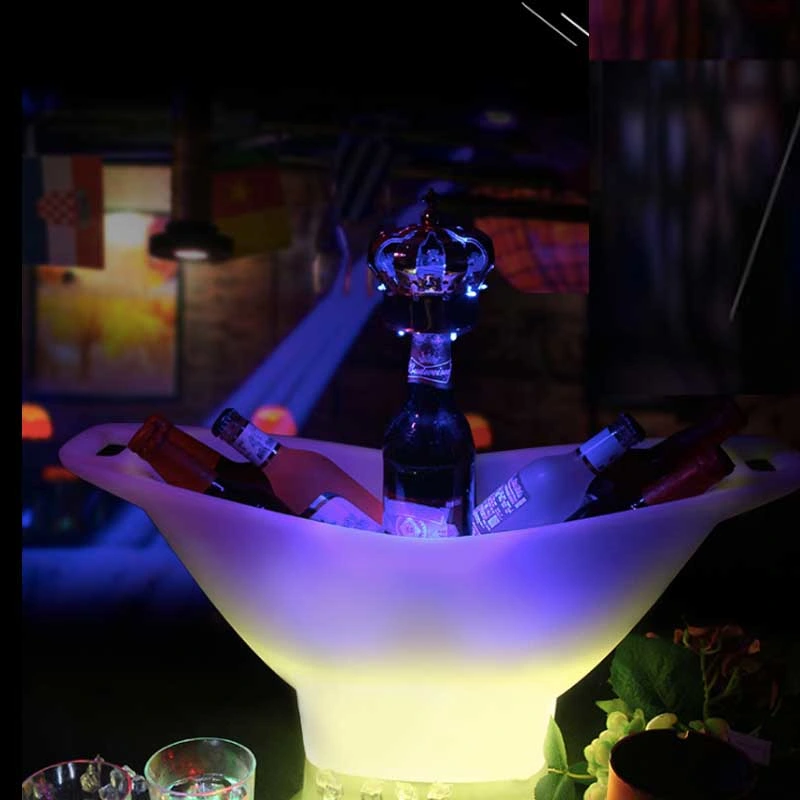 Modern Event Bar Pub Furniture Plastic LED Beer Ice Bucket for Sale