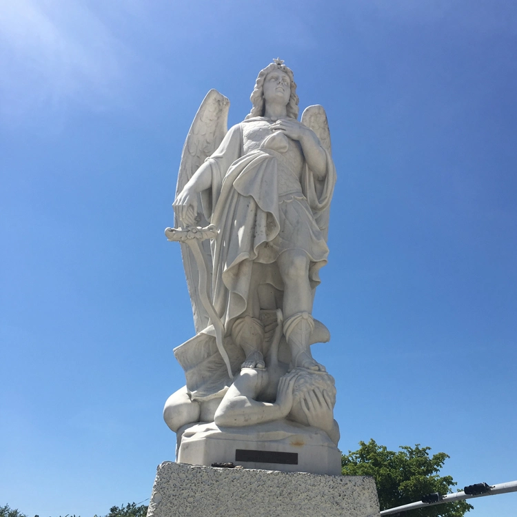 Famoso Anjo estátua de mármore de São Miguel Arcanjo Estátua de Exterior