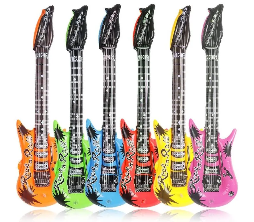 Assorted Colors Party Decoration PVC Rock Star Inflatable Guitar