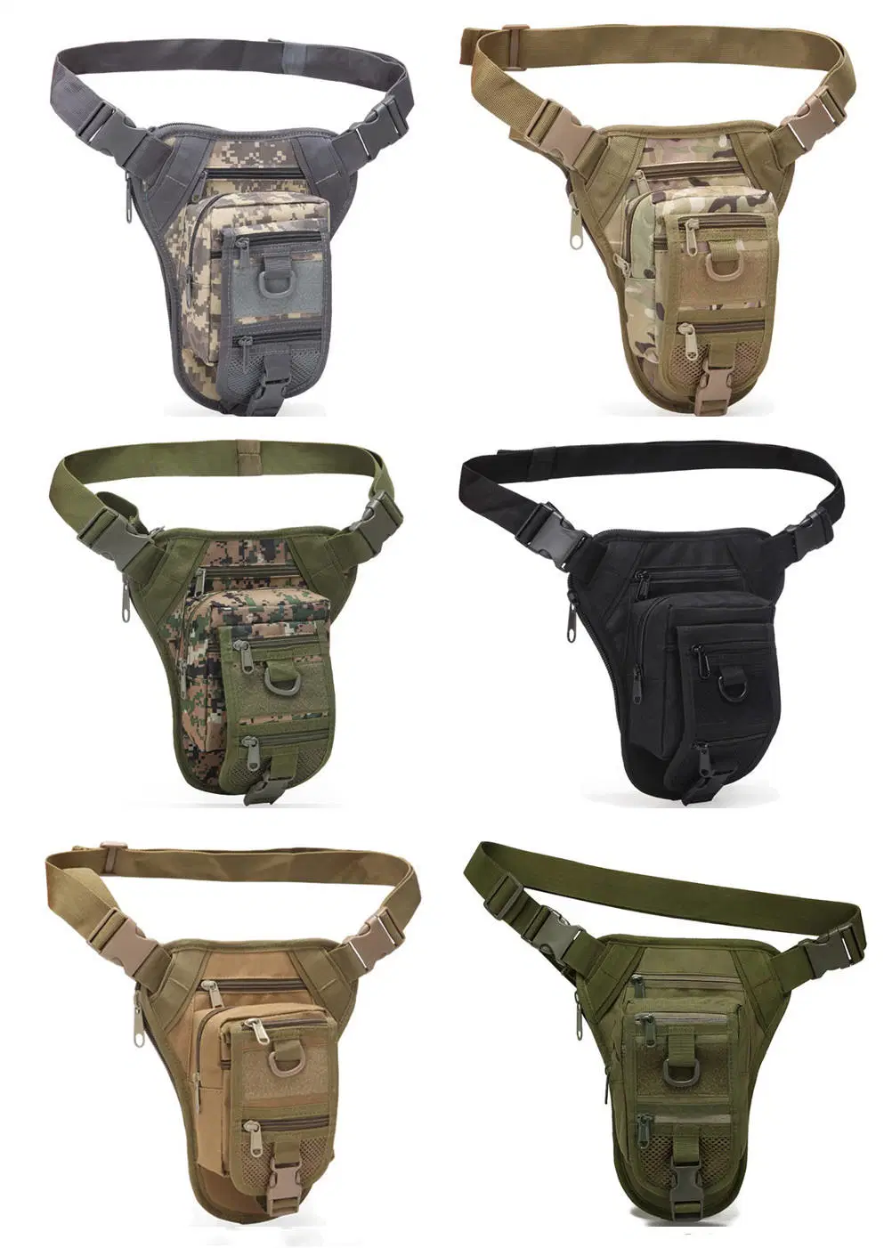 Wholesale/Supplier Waterproof Tactical Outdoor Mens Canvas Drop Leg Bag Waist Fanny Pack Belt Hip Bum Bag