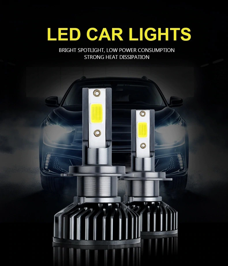 Road Safe High Power 12000lm LED Car Headlight H1h3h4h7h11 COB Chip LED Bulb 12V 9005 9006 Auto Lamps