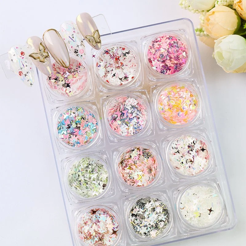 Colorful Nail Sequins Glitter Flakes Sticker