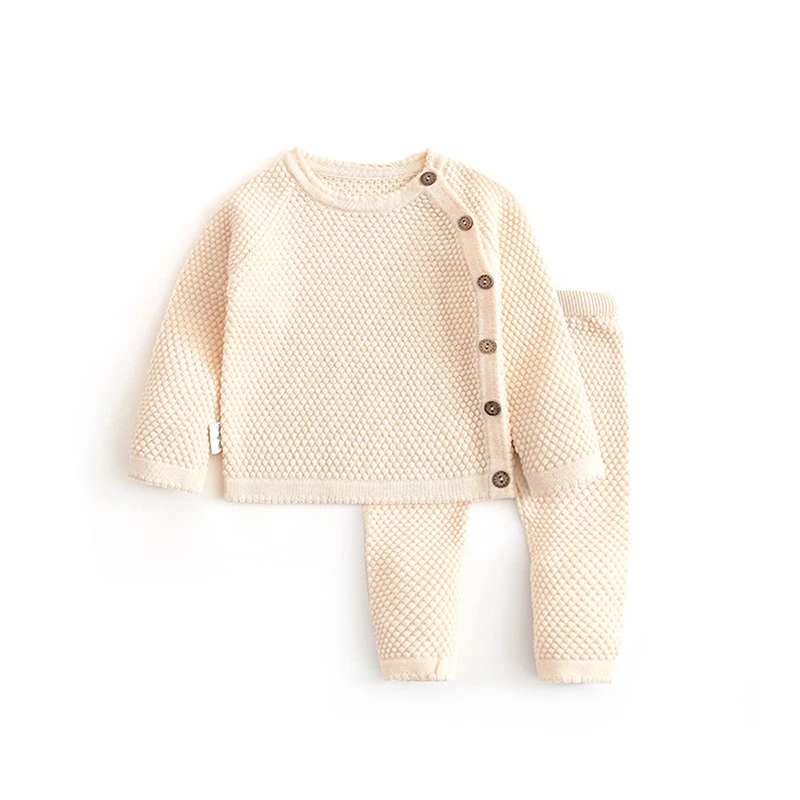 Manufacturer China Good Quality Competitive Price New Fashion Solid Color Sweater and Pants Set Children Wear Little Girls Apparel Kids Baby Sweaters