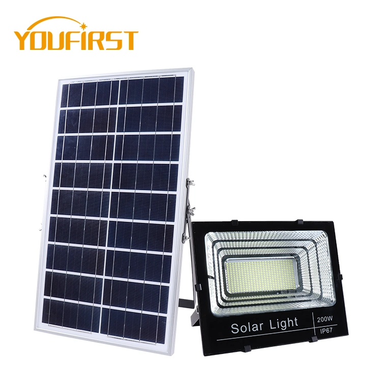 WiFi Wireless Intelligent 100W 200W Reflector LED Solar de seguridad