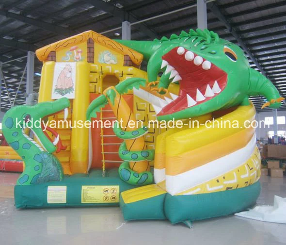 Terrain de jeux intérieur gonflable Diapositive de crocodile pour jouets gonflables