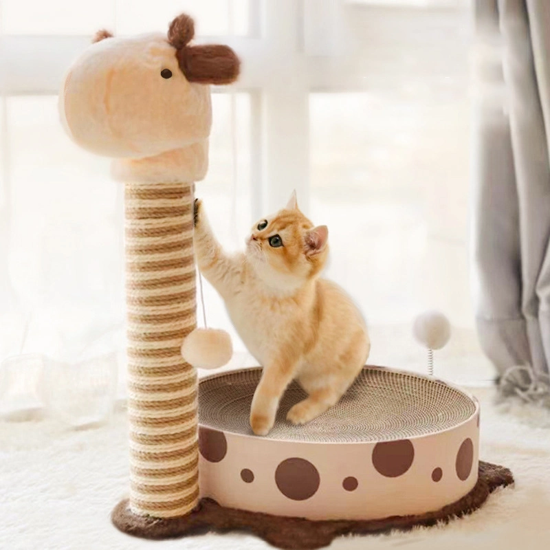 2023 New Cat Wood Scratching Post Cactus Cat Tree Cat Climbing Frame Toys