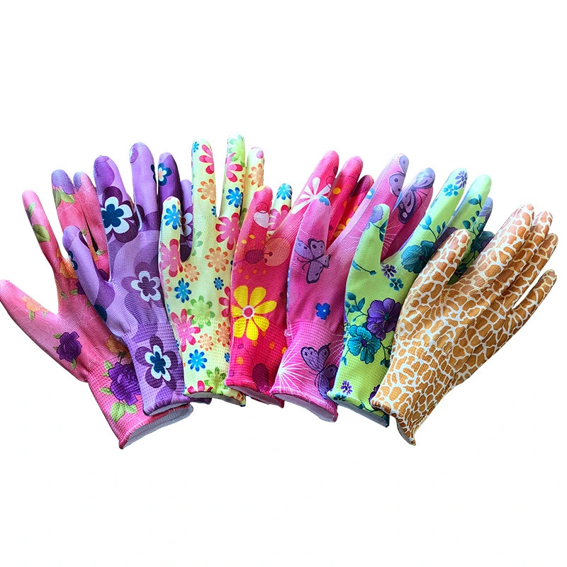 Colorful PU Coated Personal Protection Anti Static PU Gloves for Gardening Safety Glove