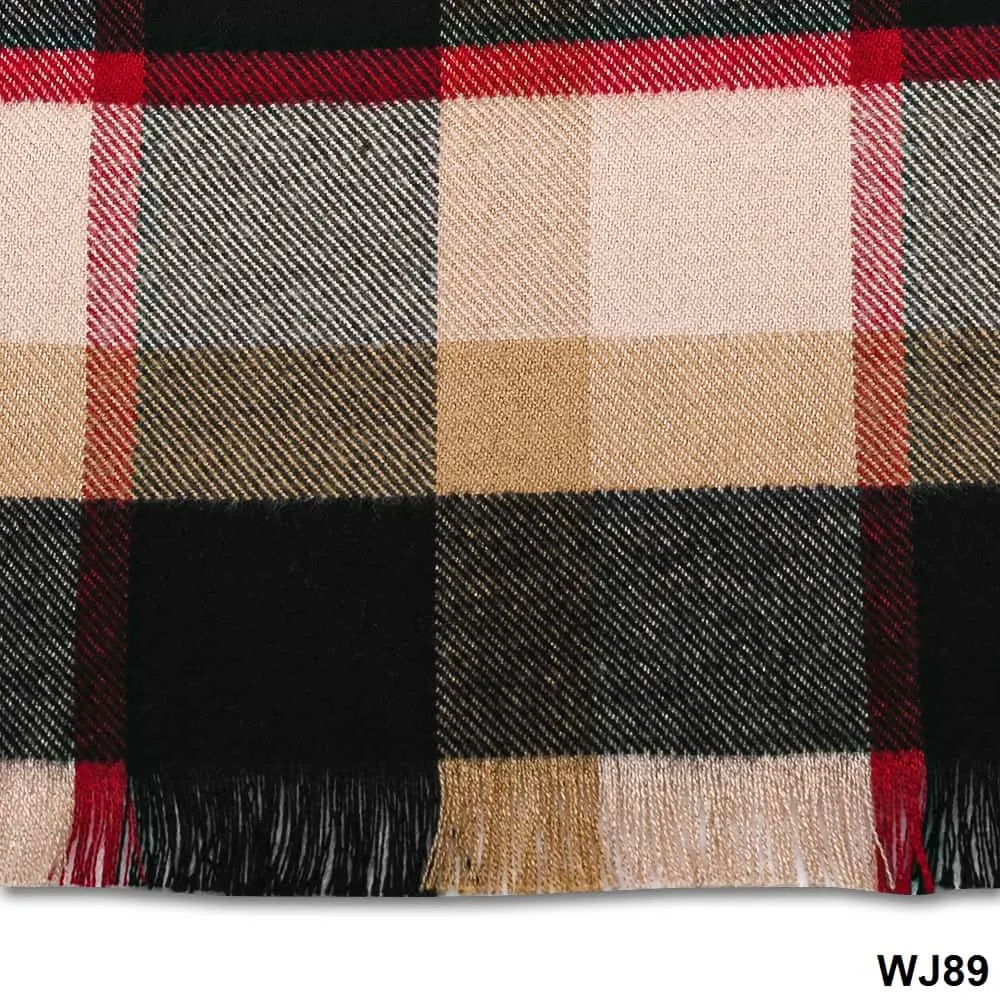 Super Soft Classic Beige Check Cashmere Feel Winter Scarf