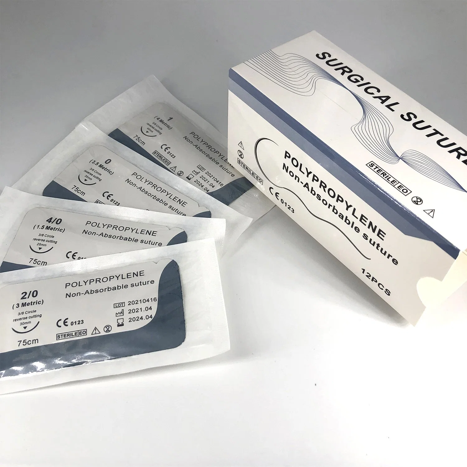 USP 2/0 30mm 3/8 Reverse Cutting Non-Absorbable Surgical Suture for Practice Kit Use