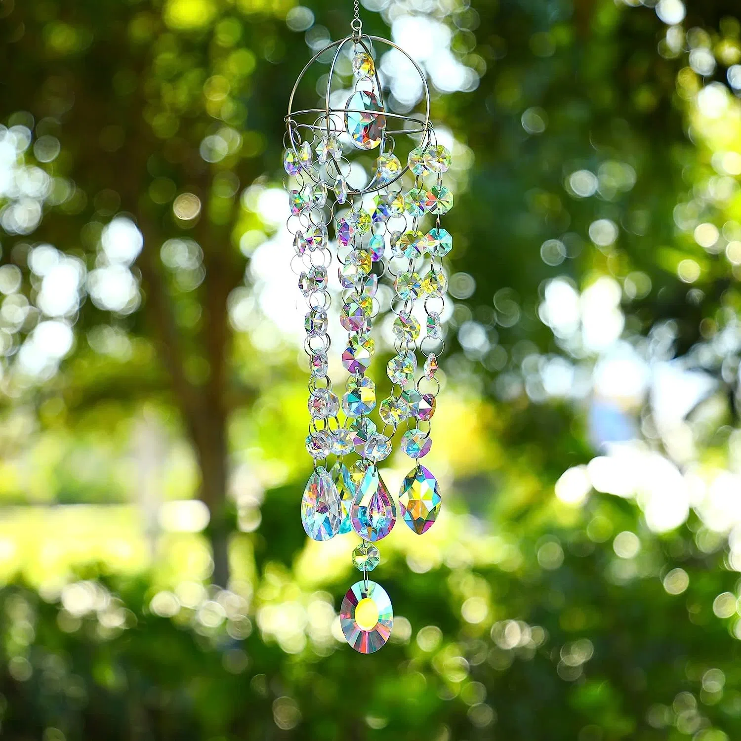 Gift for Mom Women Home Decoration Chandelier Wind Chimes Crystal Suncatcher Window Hanging Sun Catchers Prism Rainbow Maker Pendant