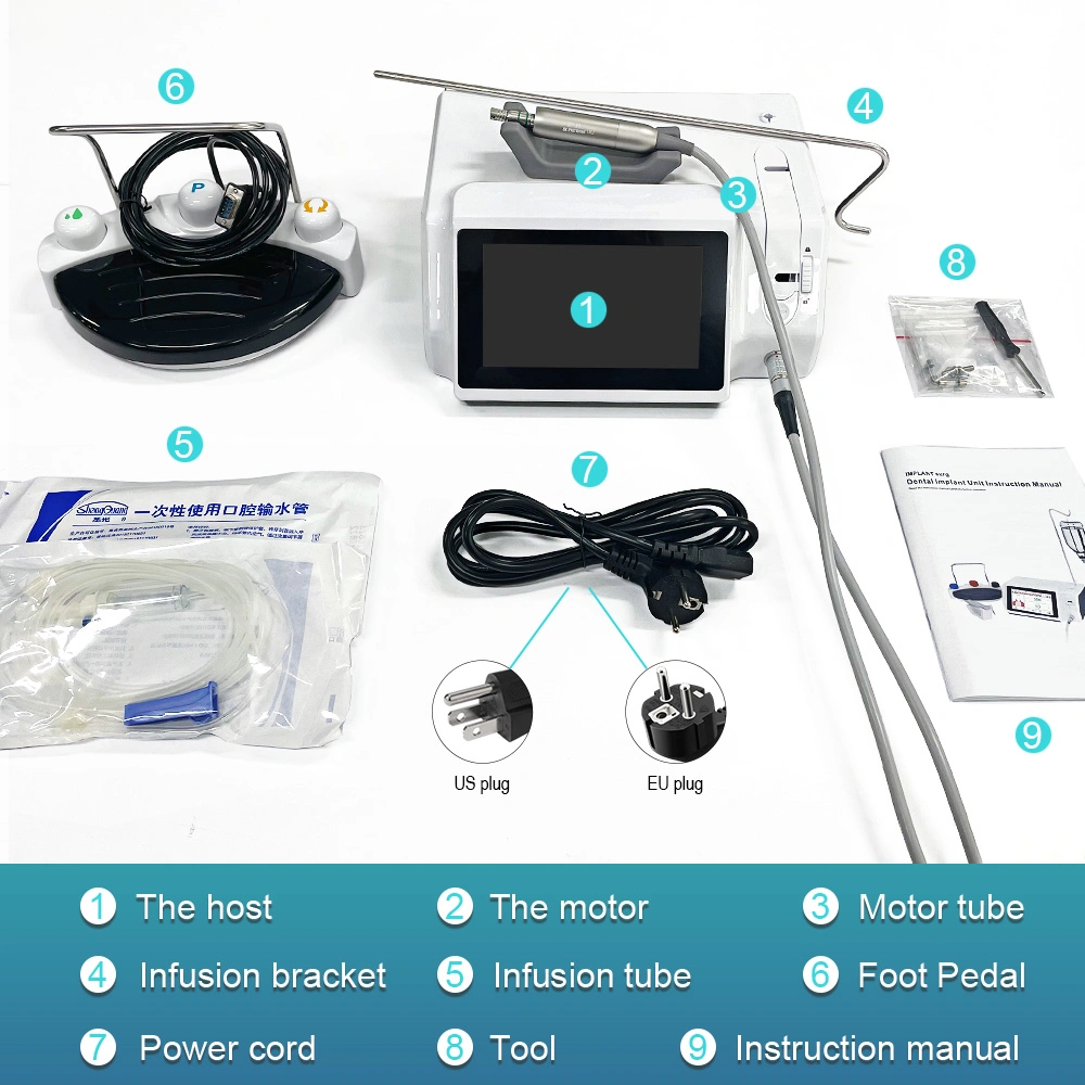 Dental Surgical Implant Motor 20: 1 Lichtwellenleiter-LED-Lichtsteuerung Winkel Dental Implant System