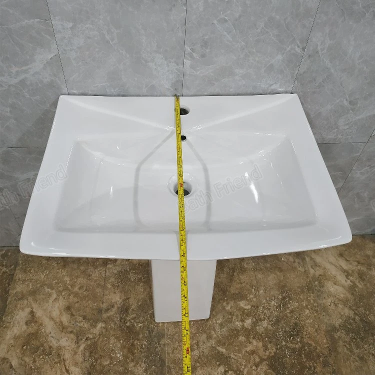 MID-East Market Hot Sale Bathroom Wall Hung Semi Pedestal Ceramic Wash Basin with Half Pedestal