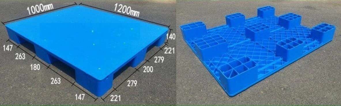 1200X1000mm High quality/High cost performance  Nine Feet Flat Top Single Face Plastic Pallet