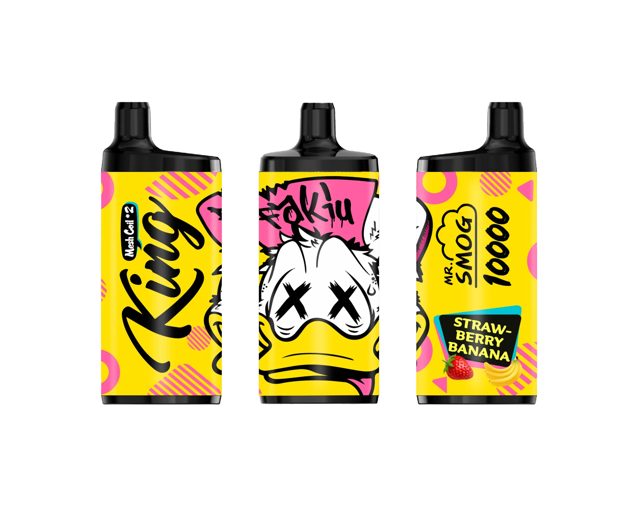 Diseño de dibujos animados pluma VAPE SAL pura de nicotina 2% Mr Smog King 10000 Puffs vaporizador Bang recargable Pod