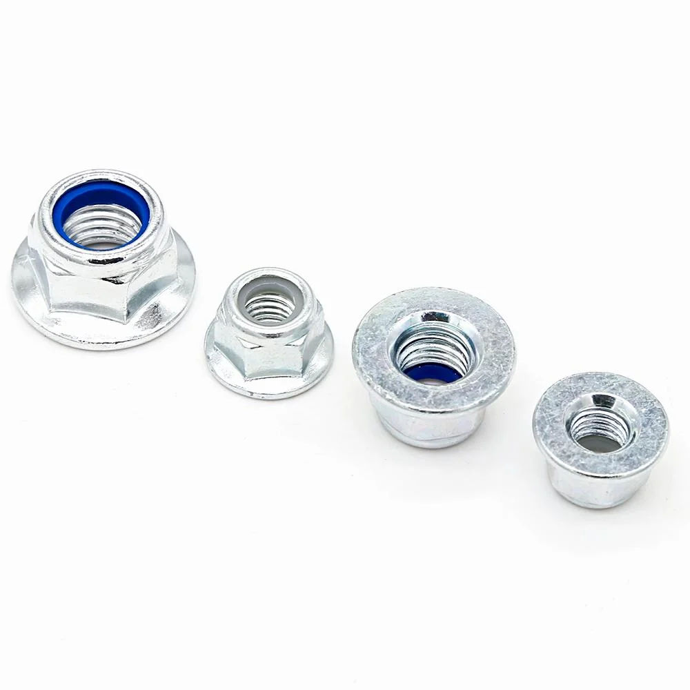 China Wholesale/Supplier Carbon Steel Blue White Zinc-Plated Grade 4.8 Stainless Steel 304 316 Dome Cap Nut Brown Nylon Black Nylon Hex Flange Insert Lock Nuts