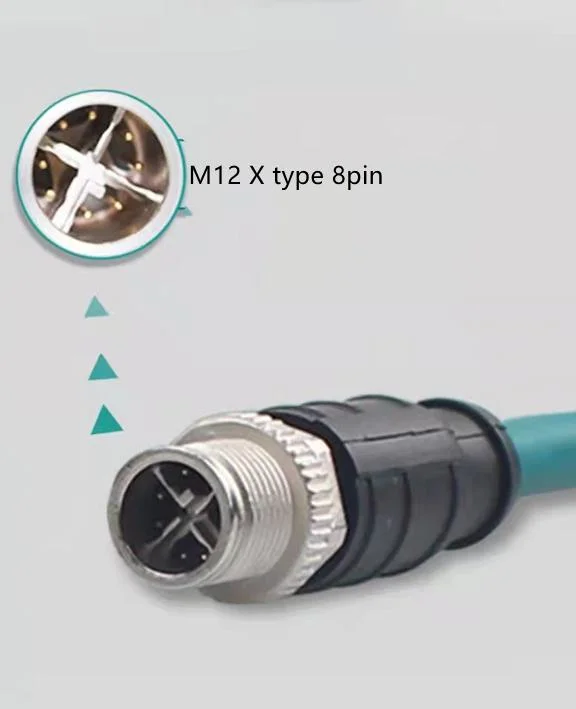 IP67 Industrial Ethernet Cable M12 X Coded to RJ45 Data Communication Cable M12 to RJ45 Patch Cable