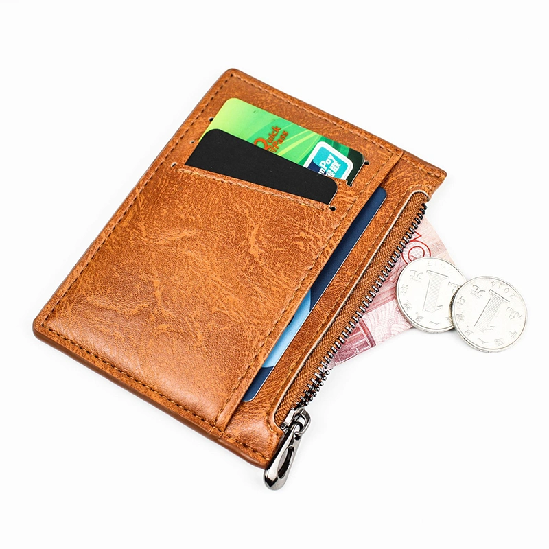 Étui pour carte à monnaie Creative Zip porte-carte multifonction en pu