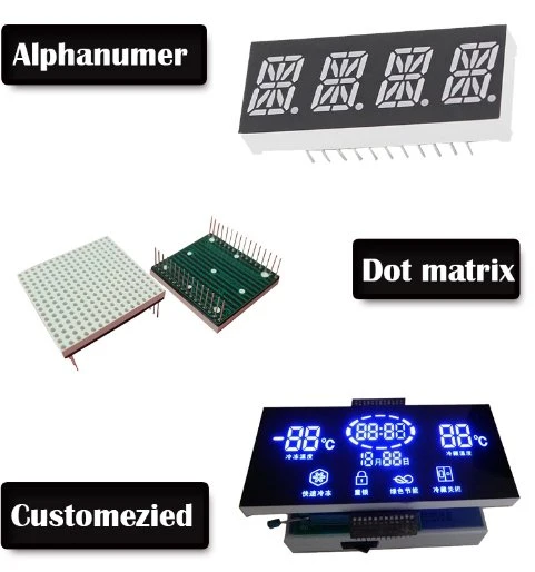 شاشة LED مخصصة من 7 مقاطع مخصصة لحفر واحد للجهاز المنزلي