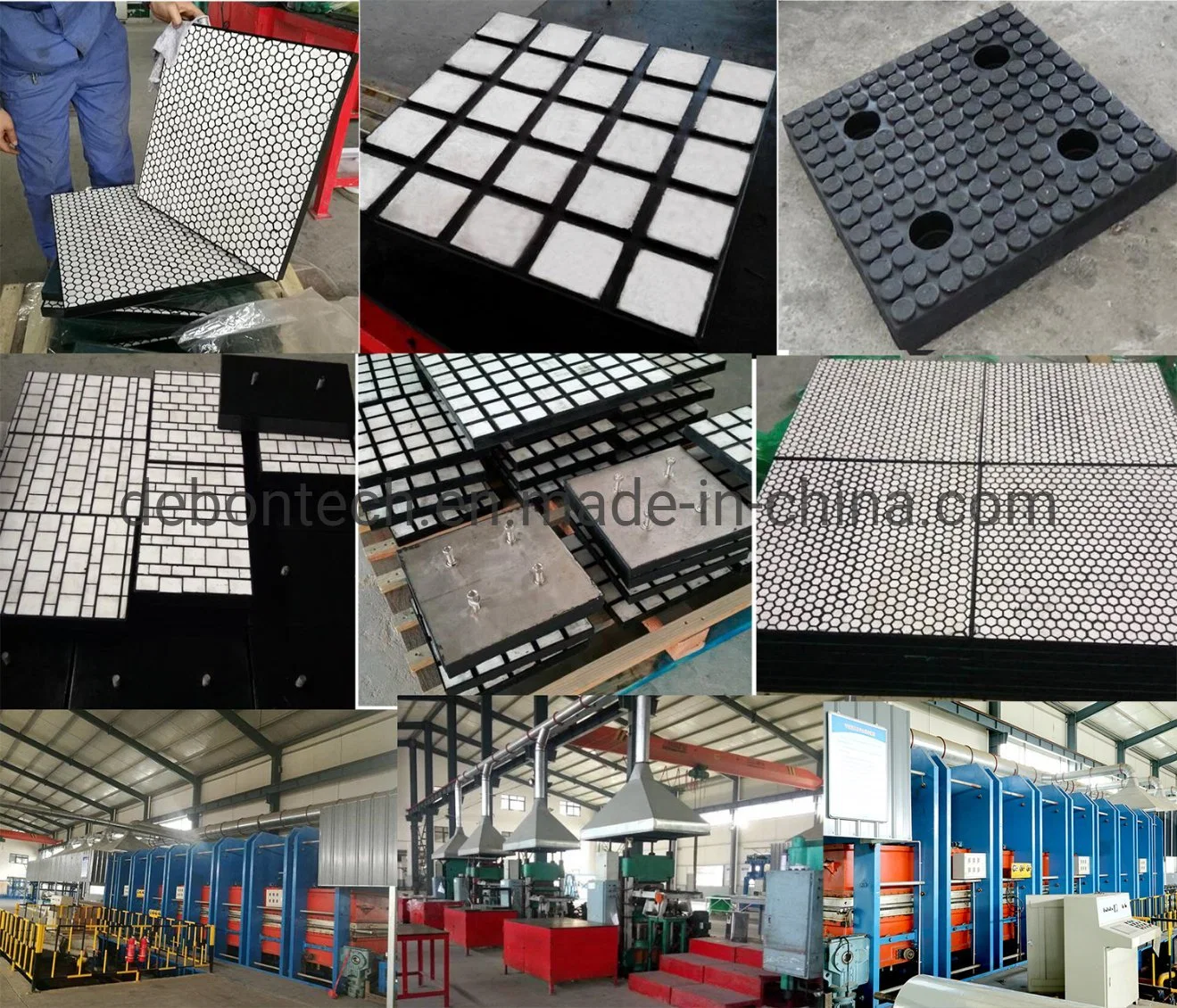 Wear Resistant Conveyor Chute Ceramic Rubber Wear Liner Sheets Composite Plate Lining