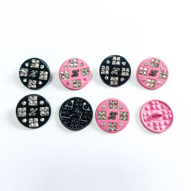 Women Garment Accessories Pink Black with Pearl Fancy Sewing Button for Jacket Coat