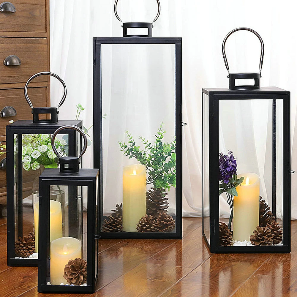 Simple Iron Wind Proof Wind Lamp Candle Stand Decoration