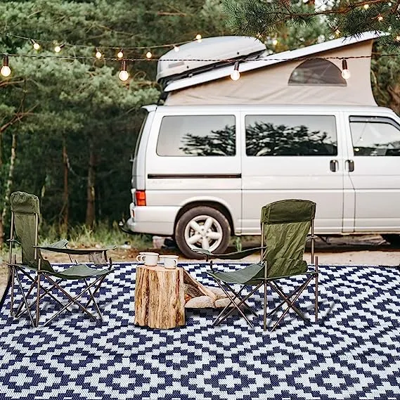 Custom Large Outdoor 9X12 Polypropylene RV Mat Carpet Lightweight Recycled Plastic Patio Rug RV Mats for Camping