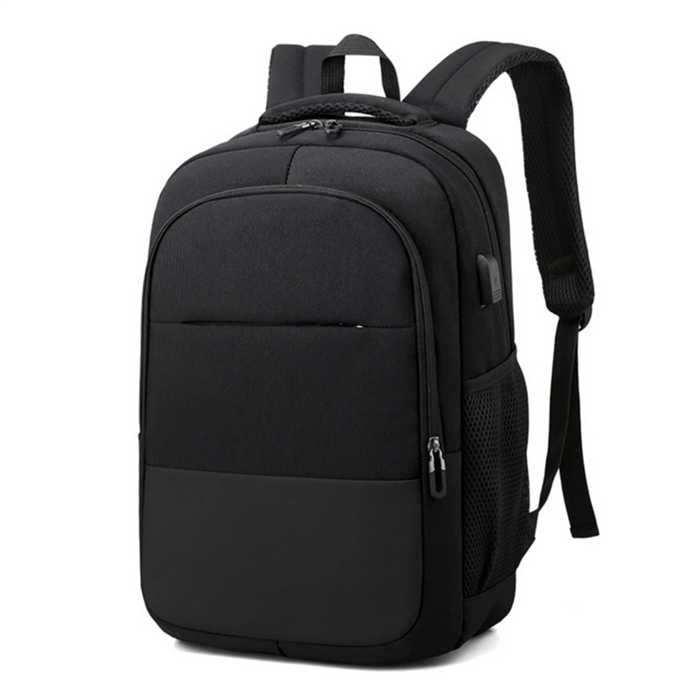 Black Multi-Functional Laptop USB Men's Business Backpack with Customized Logo