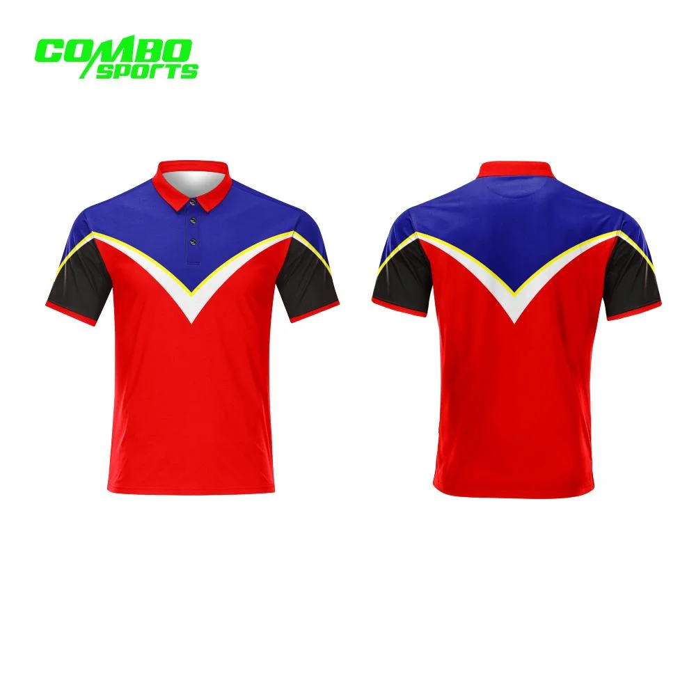 Todas as combinações de homens Personalizado Quick-Drying Sublimação Digital Desportos de equipa topo camisa Polo