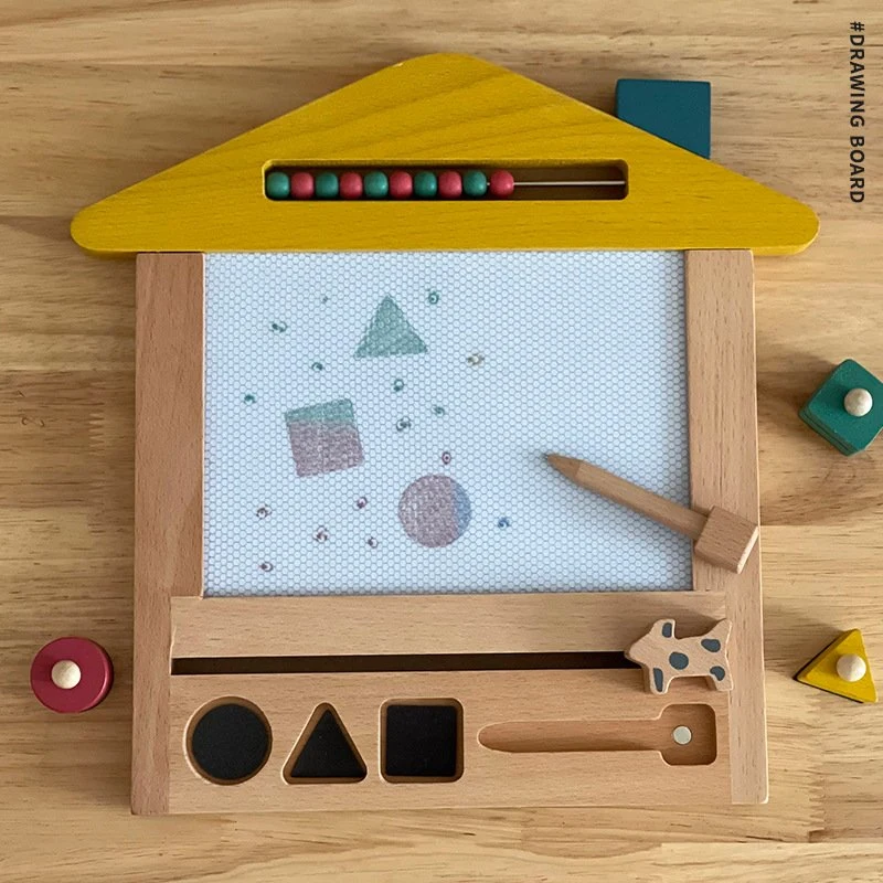 Wooden Magnetic Drawing Board Toy for Toddler Erasable Writing Sketch Colorful Pad Area Educational Learning Toy for Kid