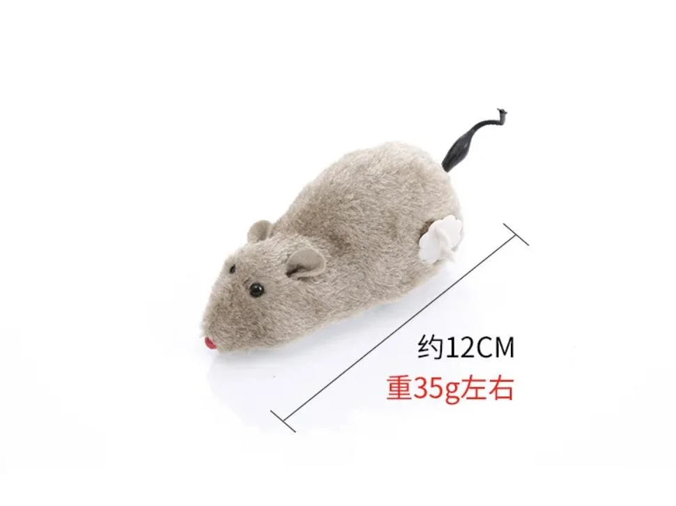 Hot Selling Plush Clockwork Wind up Toy Interactive Fun Cat Toy Mouse