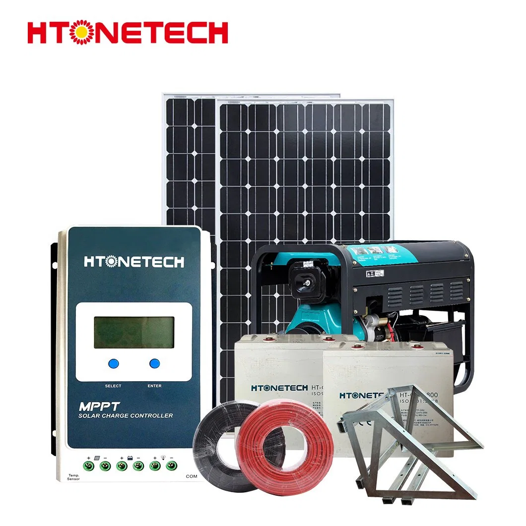 Htonetech 10 Kw off Grid Solar System Manufacturers China 5kwh 10kwh 15kwh Mono Solar Panel Charger 11kw Diesel Generator on Grid off Grid Hybrid Solar System
