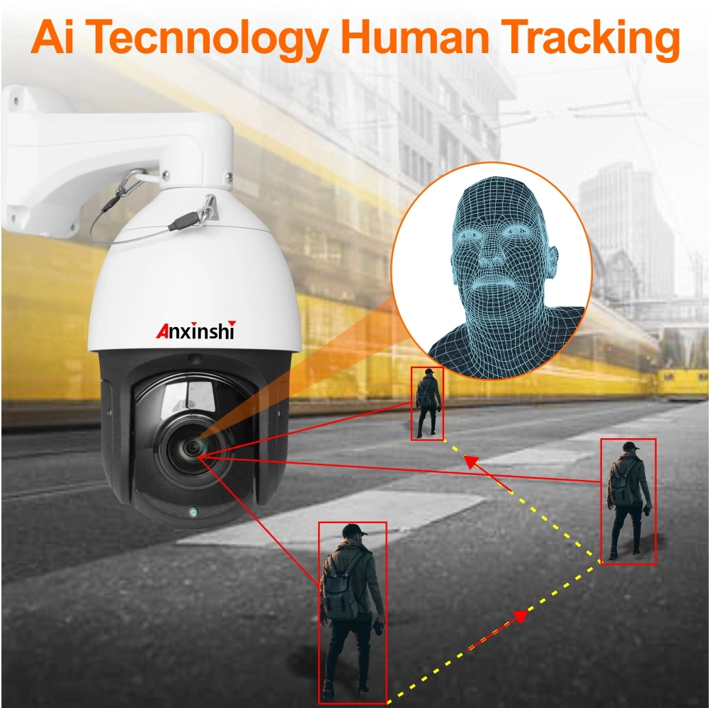 5.0MP con zoom 20x 300m de infrarrojos láser Ai Tecnnology seguimiento humano Poe opcional de la velocidad SD IP domo PTZ de cámara CCTV