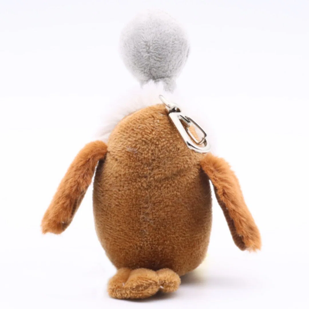 Mayorista/Proveedor de Peluches personalizados de Animales Aves Clip de realismo Pardo leonado Llavero Llavero de peluche suave de 12 cm Bolsa Mochila Llavero