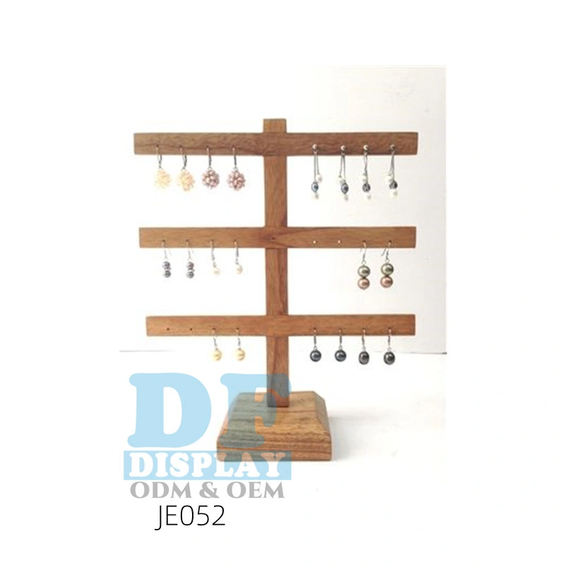 Wooden Brown Jewelry Display Stand Wooden Necklace Jewelry Display Organizer Bracelet Holder