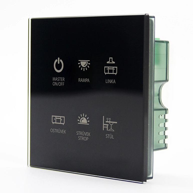 Gtd Exclusive Design Made Tempered Glass Smart 220-240V 4 Gang WiFi Touch Switch with Relay Inner