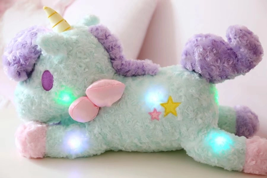 Light up LED Customized Plush Animal Unicorn Soft Stuffed Toy