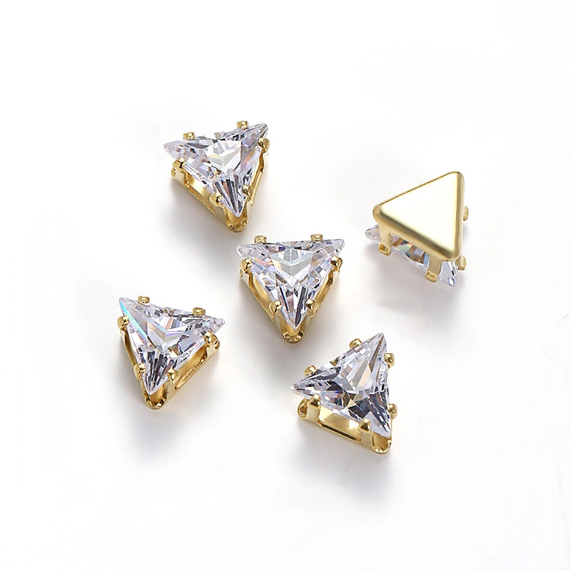 Wholesale Triangle Zircon Flat Back Sew on Crystal Rhinestone DIY Accessories