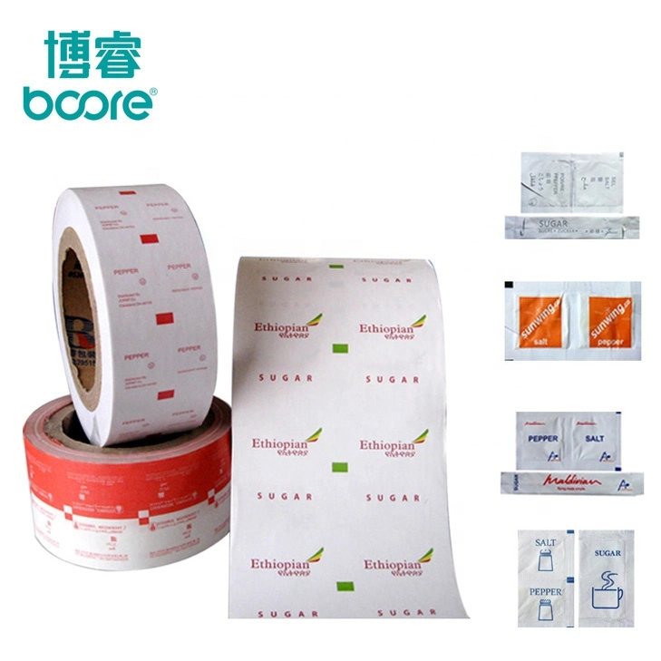 Custom Printed PE Coated Paper Roll Film for Brown Pepper Salt Stick