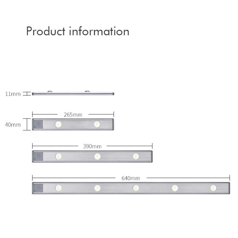 Wholesale/Supplier Quality LED Sensor Cabinet Home Decorative Lighting Modern 2W Energy-Saving Night Lamp Hot Rechargeable Under Cabinet Wardrobe Night Light