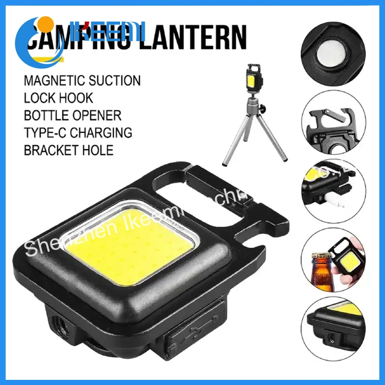 Multifonction extérieur portable USB COB lampe de travail d'inspection Camping léger Mini lampe de poche LED