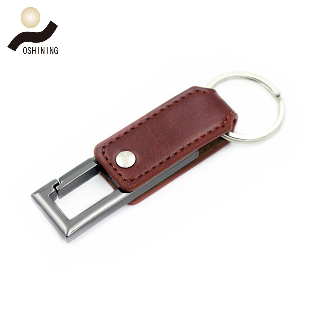 Custom Imprint Engraved OEM Logo USB Flash Leather Pen Drives (USB-LT037)