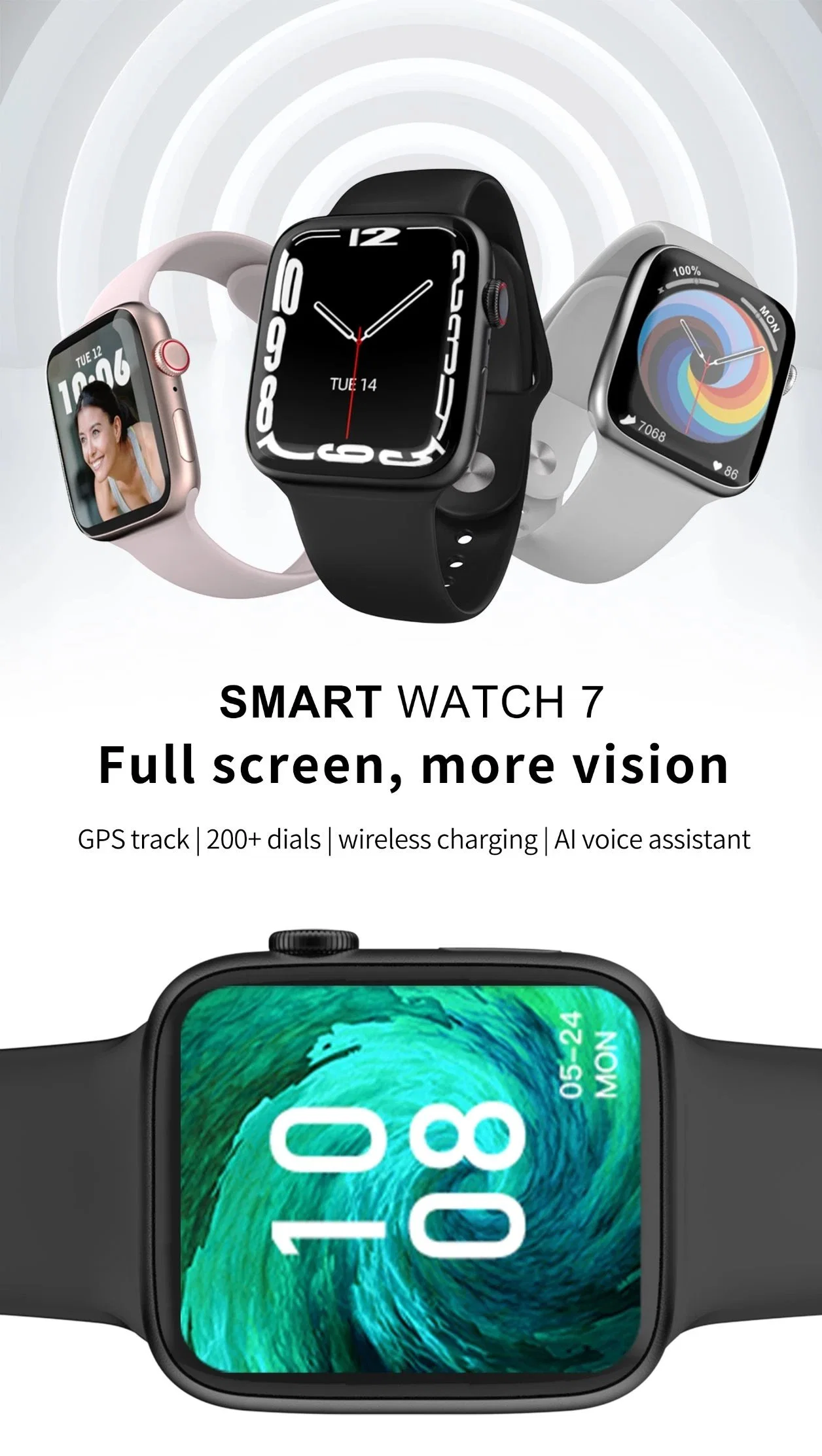 Trending New Arrivals Mobile Phone Reloj Inteligente Smart Watch 7 Smartwatch Series 7 Iwo 7 Smart Watch W7 PRO