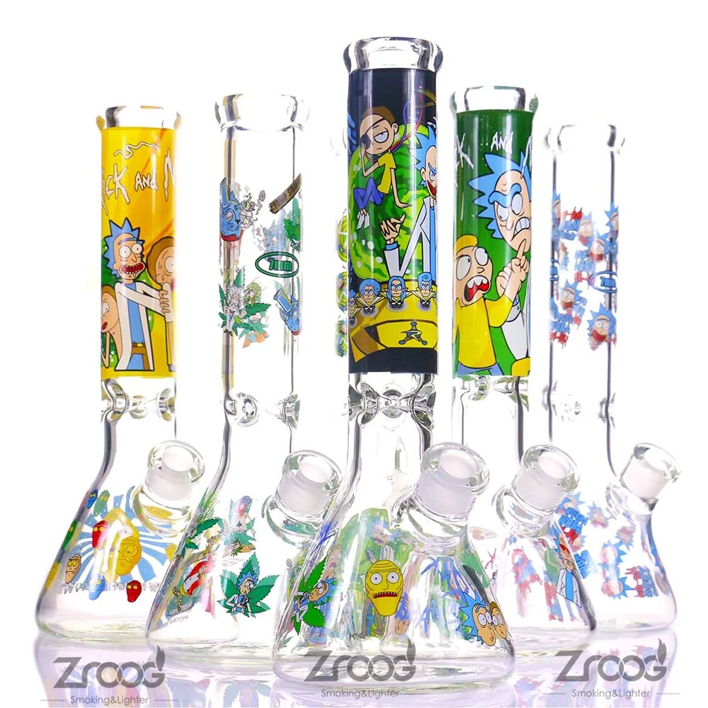 10" Cartoon Glass Water Pipe Hookah DAB Rig Water Pipe