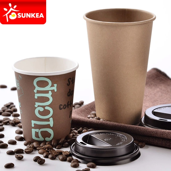 Sunkea Custom Logo Printed High quality/High cost performance Double Single Wall Disposable Hot Coffee Paper Cup Party Favors Beverage Support