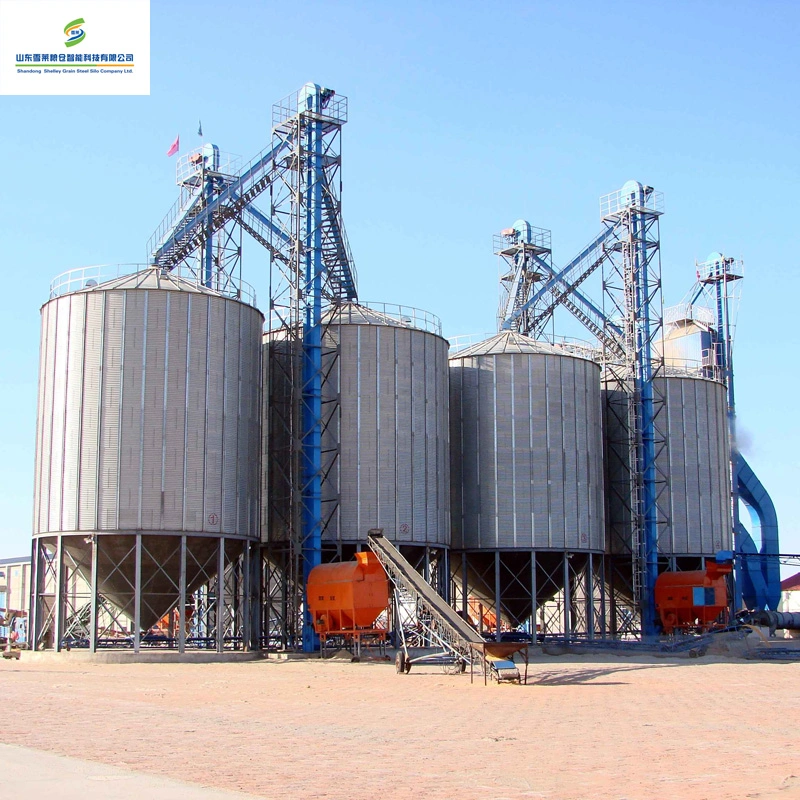 Grande capacidade de saída de fábrica de aço galvanizado Granja Multi-Type exploração suinícola exploração pecuária Silowith Alimentação preço razoável. 500ton Silo de grãos da parte inferior da tremonha