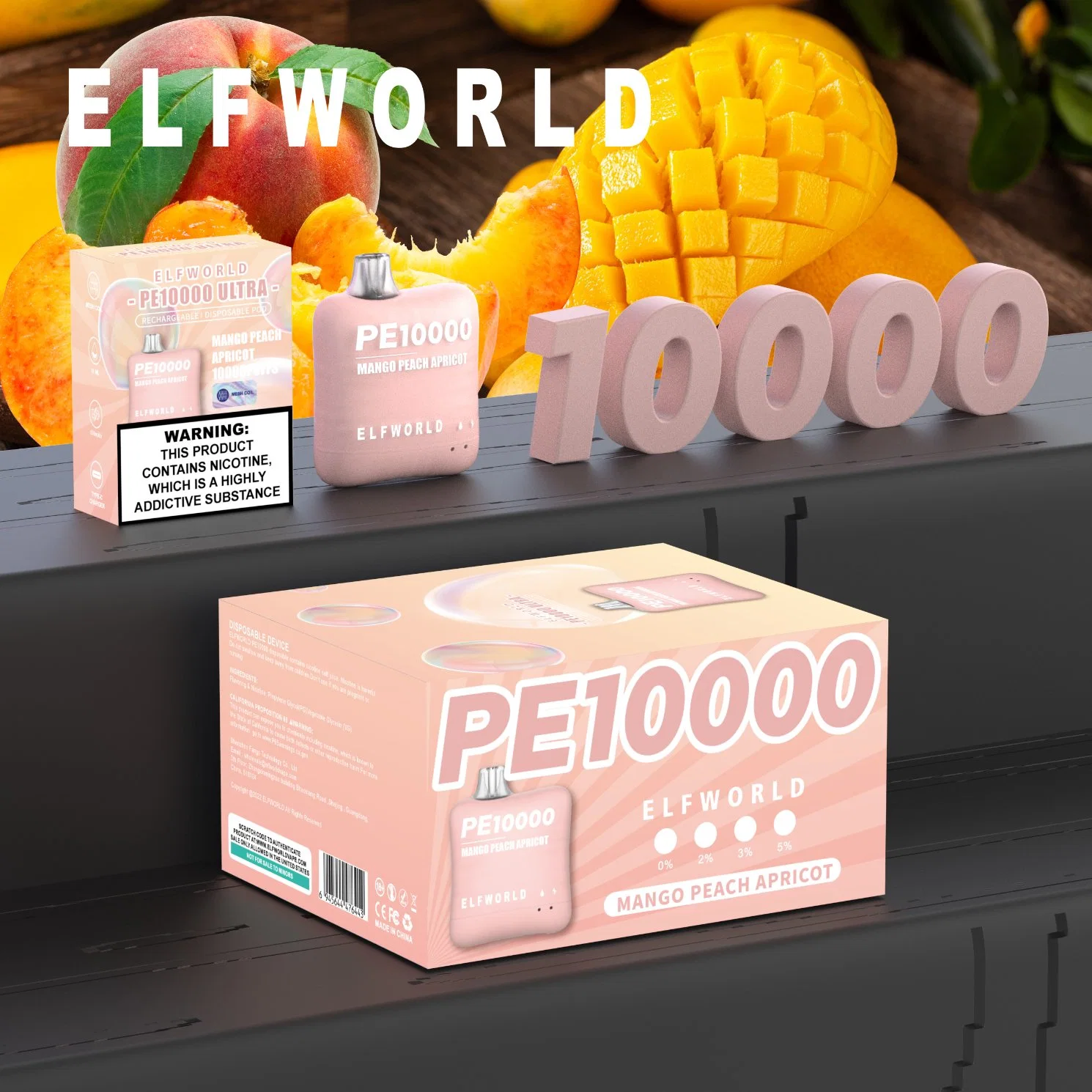 Elfworld PE10000 E-CIGS en Stock 14 sabores Hot Sale Disposable/Chargeable Lápiz VAPE