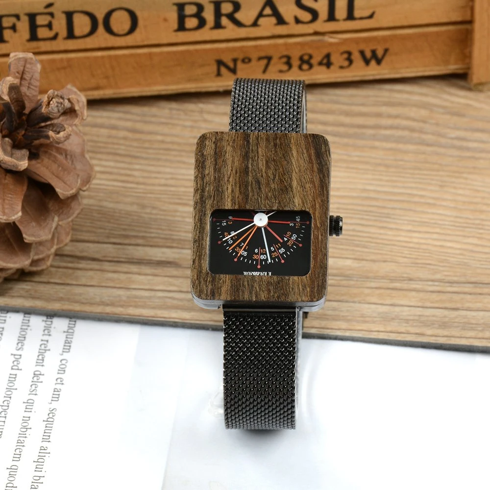 Square Bewell Wrist Watch Women Lady Custom Mesh Wooden Watches Women Watch Trending Product 2021 New Arrival